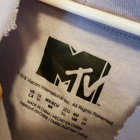 MTV Light Purple Checkered Cropped Hoodie 3X NWOT - Picture 5 of 8